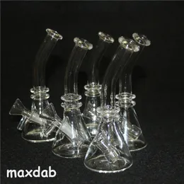 narghilè Beaker Dab Rig Bong Heady Bong Mini Pipa ad acqua Piattaforme petrolifere spesse cera che fuma narghilè Ciotola tubi gorgogliatori con ciotole di vetro