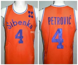 Sibenka Retro Jugoslavia Drazen Petrovic #4 Basketball Jersey Maglie Numero Custom Numero