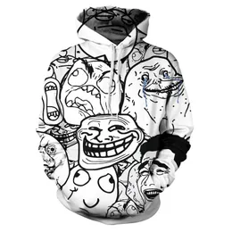 2020 new hot style black and white sketch animation 3D printed hoodie hoodie