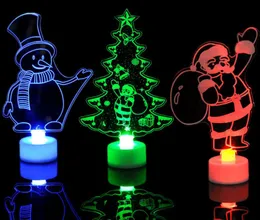 Boże Narodzenie LED Night Light Boże Narodzenie Prezent Kreatywny Kolorowe Choinki Snowman Santa Claus Night Lampa Xmas Home Decoration Sn443