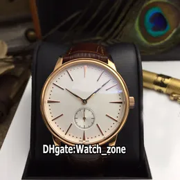 Luxury New Patrimony 1110U / 000R-B085 quadrante bianco automatico orologio da uomo cassa in oro rosa cinturino in pelle orologi da uomo di alta qualità 6 colori