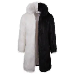 Män Fur Coat Hooded Winter Faux Fur Outwear Coat Men Punk Parka Jackor Lång Läder Överrockar Äkta päls Brandkläder J1811159