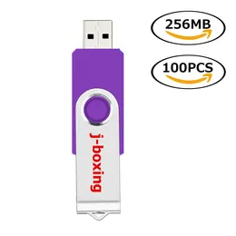 Lotto 100pcs 256 MB USB 2.0 Flash Drive Swivel Pen Drive Metal Ruota Memory Attrezzatura per il pollice per PC Tablet Laptop MacBook Multicolor