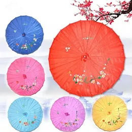 50pcs/lot free shipping hand-painted colorful wedding silk parasol traditional Chinese handicraft umbrella