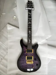 Se Paul Allender Purple Burst Quilted Maple Top Top Electric Guitar Upgrade Korea Sunter, Pearl Bat Inlay, Floyd Rose Tremolo, EMG Pickups