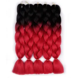 Ombre Colors Jumbo Braid Kanekalon Hair 5pcs Synthetic Afro Braiding Hair Extensions 24 Inch 2 Tone for Women Hair Twist Crochet Braids 100g