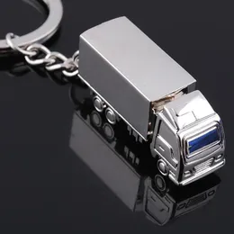 200pcs Cool Creative Fashion container truck Metal Keychain Ring Keyring Key Chain Ring Silver Fob Funny Gift Promotion Wedding party LX8970