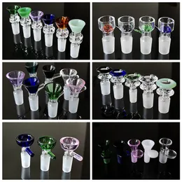 Оптовая снежинка фильтра Стеклянная чаша 14 мм мужской сустав разноцветные аксессуары для курения для нефтяных буровых установок 6 стиль для продажи