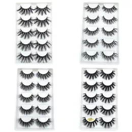 Nowy Faux 3D Mink rzęsy Grube Długie 5 Par Fałszywe Rzęsy Eyelash Przedłużanie Makijaż 3D Mink Laszy Pełny Stripe Crisscross Eye Lashes