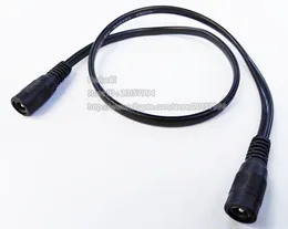 Högkvalitativ dubbel DC 5.5 * 2,1mm Kvinna till Kvinnlig Power Plug Adapter Extension Cable ca 0,5m / 10pcs