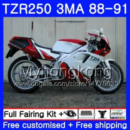 Kit för Yamaha TZR250RR TZR-250 TZR 250 88 89 90 91 Hot Sale White Body 244HM.37 TZR250 RS RR YPVS 3MA TZR250 1988 1989 1990 1991 Fairing