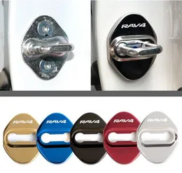 Capas de trava de porta de estilo de carro adesivo automático para Toyota RAV4 Proteção e Decoração Acessórios para Carros Adesivo