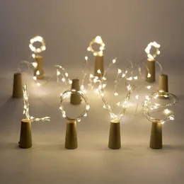 Bouchon de bouteille en fil de cuivre, 10 pièces, 15 LED, 0.75M