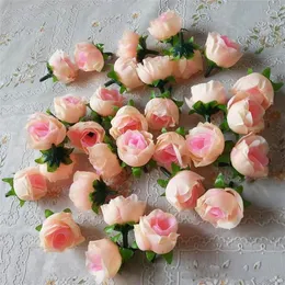 100 Stück künstliche Blumenköpfe rosa künstliche Rosenknospe für Hochzeitsdekorationen Weihnachtsfeier Seidenblumen XD22845