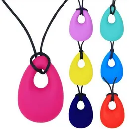 Baby Teether Toddler Kids Drop Ring Silicone Teething Black Chian Necklace Pendants Newborn Molars Tooth Chewable Teething Gifts Toy C155