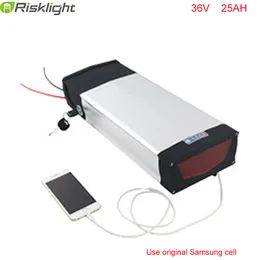 USB + 충전기와 후면 랙 스타일 36V 25AH E-자전거 배터리 500W 1,000w 36Volts 리튬 이온 전기 자전거 배터리