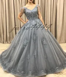 Nuovi abiti da sposa arabi da ballo con spalle scoperte in pizzo con applicazioni di perline di cristallo maniche lunghe gonfi vestido abiti da sposa formali taglie forti