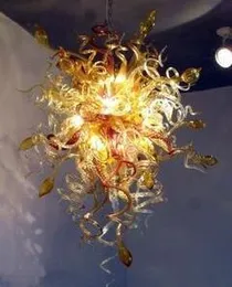 Moderna lampor Design Blomma Led Ljuskronor Pendants Droplight Hand Blåst Murano Glass Hängande Lampa Största grossister