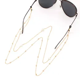 Wholesale-New Fashion Glasses Chain for Women Metal Sunglasses Cords Beaded Eyeglass Lanyard Hold Straps Girl Eyewear Retainer