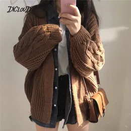 DICLOUD New Autumn Knit Sweater Women 2018 Fashion Harajuku Loose Warm Cardigan Women College Casual Long Sleeve Winter CoatMX190926