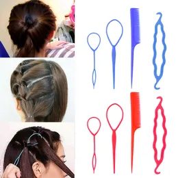 Acessórios de cabelo Clipes de cabelo para mulheres pente de cabelo pente 4 pcs / conjunto de plástico DIY Styling ferramentas Tensile cabelo conjunto de clipe