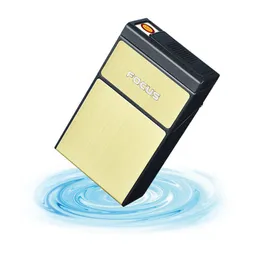 Färgrik multifunktion USB Uppladdningsbar Lighter Cigarette Case Portable Innovativ Design Lagring Box Container för rökning paket verktyg DHL