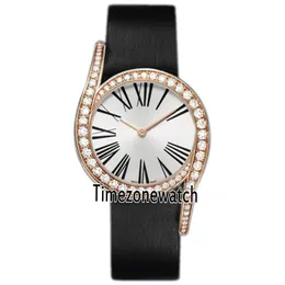 Nowa Gala Limelight G0A40261 Rose Gold Diamond Bezel Srebrny Dial Swiss Quartz Watch Watch Czarna Skóra 10 Kolory dla TimeZonewatch PGE02B2