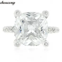 choucong Big Promise ring Cushion cut 3ct 5A Zircon Cz 925 Sterling silver Engagement Wedding Band Rings for women Jewelry