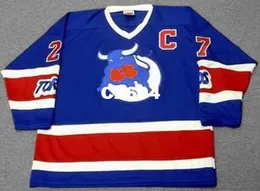Mens #27 FRANK MAHOVLICH Toronto Toros 1974 CCM Vintage RETRO Home Hockey Jersey or custom any name or number retro Jersey