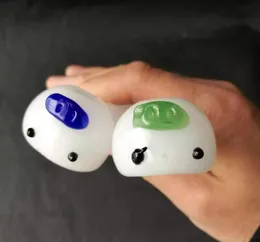 Vit Jade Duck Pipe Glas Bongs Tillbehör, Glas Rökpipor Färgrik Mini Multi-Colors Handrör Bästa Sked Glas
