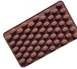 150pcs ny ankomst högkvalitativ silikon 55 kavitet mini kaffebönor choklad socker godis mögel mögel kaka dekor