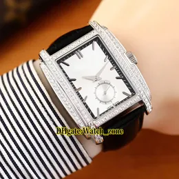 New Gondolo 5124 5124G quadrante bianco orologio da uomo automatico cassa in acciaio 316L cinturino in pelle con castone diamantato orologi da polso da uomo di alta qualità