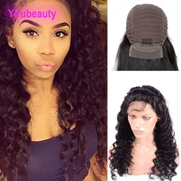 Peruvian 10A Mink 13x4 Lace Front Wig Virgin Hair Natural Color Deep Wave Curly Adjustable Band Pre Plucked Products