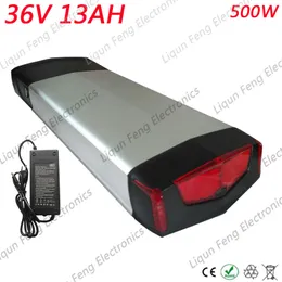 Lithium ion ebike battery pack high power 36V 13Ah RB-3 rear rack Li-ion electric bicycle battery for city bike with Charger.