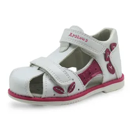 Apakowa Princess Girls Sandals Maluch Dzieci Letnie Plaża Sandał dla Dziewczyn ortopedyczne Closed Toe Hook and Loop Baby Płaskie buty