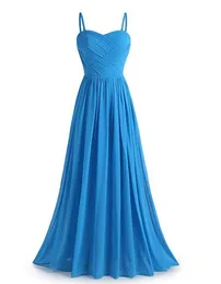 Summer Beach Bohemian Chiffon Women's Pleats Bridesmaid Dress Long Chiffon Party Gown with Detachable Straps Custom Made Bridesmaid Gowns