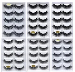 New Arrival Mink Laszy Grube Naturalne Długie Norek 3D Włosy Fałszywe Rzęsy Handmade Wielokrotnego użytku Fake Lashes 6 Style Dostępna Drop Shipping