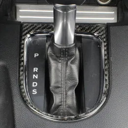 Carbon Fiber Car Sticker Control Gear Shift Box Panel Water Cup Holder Frame Cover Trim Auto Accessories For Ford Mustang 2015-2019 Car-Styling