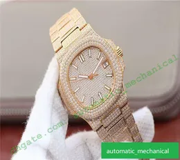 5719 Fashion Luxe 324 Sc Automatyczny ruch mechaniczny zegarek 40 mm Super Luminous Yellow Gold Diamond Watch Relioj de Lujo