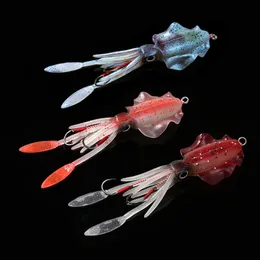 60G UV 15cm Glow Pesques de lula macia isca de polvo calamar peca mare mare pescubbler isca gabarito de pesca isca de silicone