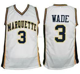 Dwyane Wade #3 Marquette Golden Eagles College White Retro Basketball Jersey Men 's Custom Number Name Jerseys