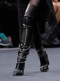 靴 m me eme Cut design chain long boots Amazon.com | Frankie Hsu Sexy Punk Rhombus Diamond-Type