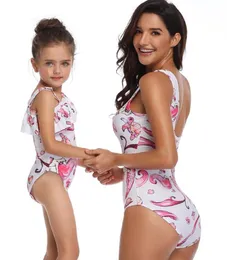 Top Online 2020 Sereia uma peça de alta cintura flash Mãe Filha Mãe Filha imprimir yakuda Sexy estilo flexível leopardo imprimir conjuntos de bikini