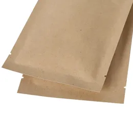 100PCS Multi Storlekar Högkvalitativa Tear Notch Paketväskor, Värmeförseglingsfolie Mylar Open Top Kraft Paper Bag Storage