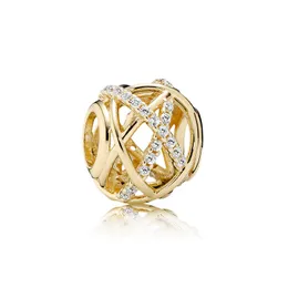 Glamour Hollow Galaxy Beads für Pandora 925 Sterling Silber rosévergoldet / 18K vergoldet DIY Armband Perlen Geburtstagsgeschenk