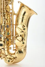 Latão MARGEWATE Alto Eb Tune saxofone Alta Qualidade E Plano ouro Lacquer saxofone New Arrival Musical Instrument frete grátis