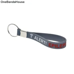 1PC Epilepsy Silicone Wristband Keychain Ink Filled Logo A Great Message to Carry In Case Emergency