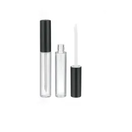 10ml Pusta Butelka Lip Butelka Pojemnik naftowy, Fiolka Lipgloss, Puste Round Lip Gloss Tube Packing z czarną srebrną czapką LX1982