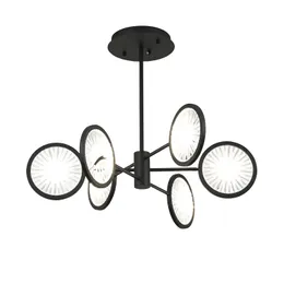 Modern Black LED Chandelier lighting Nordic Iron study living room hanging lamp bedroom restaurant home deco Creative fixtures