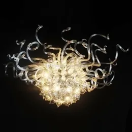 Morden lampa 100% munblåst gals dale chihuly art borosilicate murano stil glas inomhus vardagsrum kreativt lyxbelysning liten storlek odeon ljuskrona